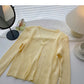 Candy V-neck one button cardigan versatile long sleeve short top      S2528