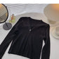 Candy V-neck one button cardigan versatile long sleeve short top      S2528
