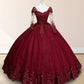 Gorgeous Ball Gown Burgundy Prom Dress Long Evening Gowns     S1203