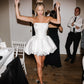 Elegant Satin Pleated Mini A-Line Cocktail Wedding Dress for Special Occasions   S7086