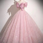 Light Blue Tulle Sequins Long Prom Dress, Lovely A-Line Evening Party Dress        S7193