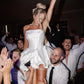 Elegant Satin Pleated Mini A-Line Cocktail Wedding Dress for Special Occasions   S7086
