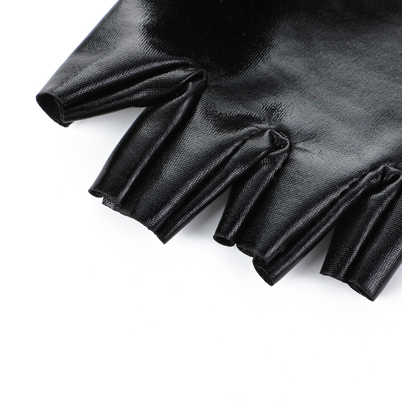 Patent leather stage performance gloves half finger men and women performance waterproof non-slip cosplay     S6265
