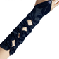 Hollow hook elastic wedding dress wedding gloves medium length embroidered beaded gloves bow     S6260