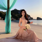 French style temperament waist suspender dress 2025 a word big swing skirt high-end dress R1546