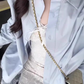 Unique beautiful blue long-sleeved shirt lace skirt two-piece suit 2025 R0860