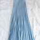 Vintage champagne pleated party evening gown         S7106