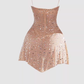 French heavy-duty diamond suspender dress 2025 large size pure desire irregular short skirt R1156