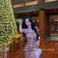 Sexy temperament high-end holiday slim slit slim hip wear suspender party long skirt R1561