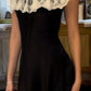 Black lace sexy waist A-line skirt homecoming dress R2744