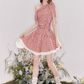 Summer off-shoulder red plaid dress with lace-up waist princess dress R4539
