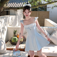 Pure lace small suspender dress two-piece suit women's summer French temperament skirt R4825