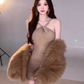 Pure desire hot girl sleeveless halter neck fine sparkling dress 2025 tie waist hip skirt R1213