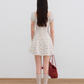 Small fresh and age-reducing floral waist dress summer playful French puff sleeve short skirt R3339