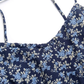 2025 Summer New Blue Floral Vacation Petite Short A-line Suspender Dress R0935