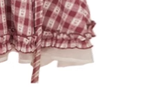 French girlish square collar plaid dress retro design waist slimming princess puffy skirt R0012