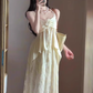 Gentle temperament irregular suspender top skirt two-piece suit for women R0534