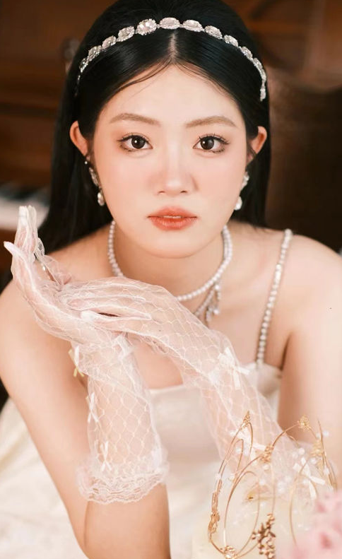 Off-white starry mesh lace wedding dress banquet dinner gloves     S6245