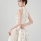 Niche design dress new style for women in summer with slim waist and short halter neck A-line skirt R4417