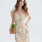 French floral suspender skirt short dress holiday wear short skirt R2707