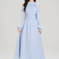 French design holiday halter neck off-shoulder dress beautiful gentle wind skirt R2387