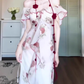 Retro floral one-shoulder dress with gentle temperament and slim waist and hip skirt R0645