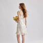 Private French floral suspender skirt wood ear edge dress holiday short skirt skirt R2712