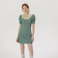 French skirt green plaid dress summer retro short skirt petite short skirt female summer R3457