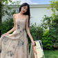 Fairy new Chinese style ink-dyed dress design backless holiday style suspender long dress R1724