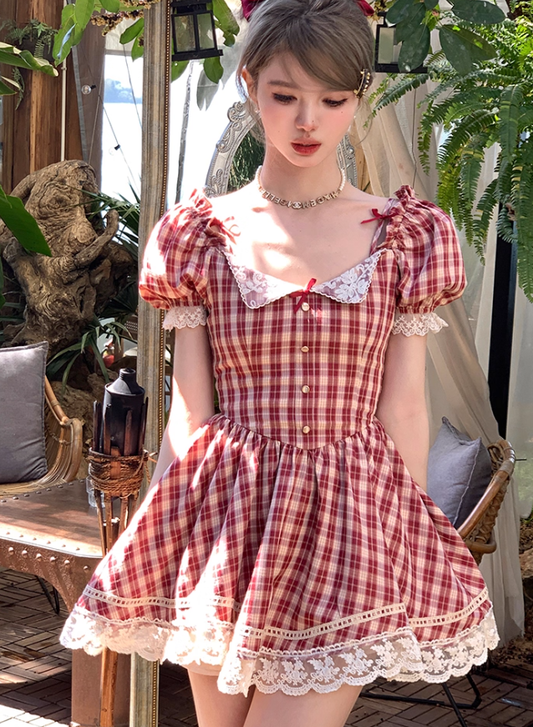 French Bow Lace Beach Resort Dress R4986