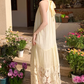 French retro hollow embroidery halter neck dress loose slim sleeveless holiday style long dress R0193