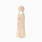 Pure desire ruffled flower halter neck top 2025 hip holiday maxi dress suit R1339