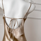 Acetate mermaid satin suspender dress slim fit high-end long dress R2186