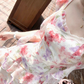 French holiday pink oil painting fairy floral long skirt female summer beautiful dress R3905