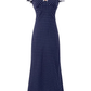 2025 Summer New Blue Polka Dot French V-neck Retro Temperament Long Dress R0947