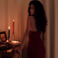 Retro wine red halter neck dress 2025 new sexy hip-wrapped slit dress R1444