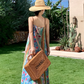 Travel wear beach dress retro travel seaside vacation floral suspender dress R1585