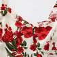 2025 Summer New French High Waist Holiday Red Floral Sling Short Dress R0961
