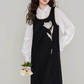 French retro suspender dress new style age-reducing beautiful suit skirt two-piece suit R2361