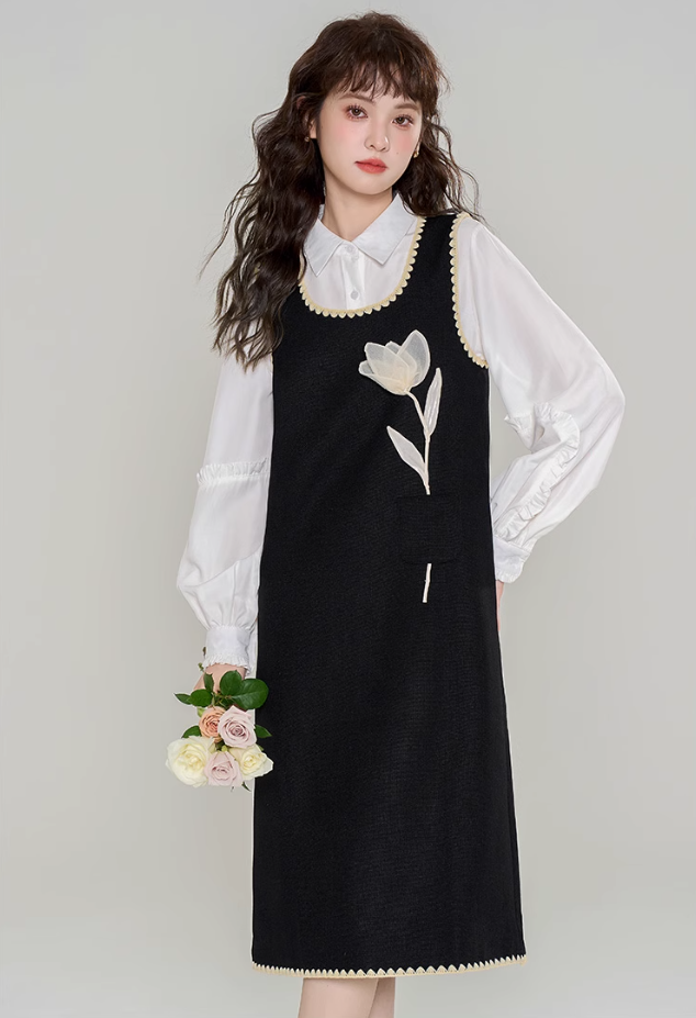 French retro suspender dress new style age-reducing beautiful suit skirt two-piece suit R2361