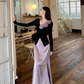 Fairy three-dimensional rose French top high waist A-line skirt gentle outfit two-piece suit R1702