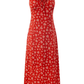 2025 Summer New Red Floral French Style Small Flying Sleeve Seaside Holiday Dress R0929