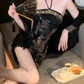 Retro New Chinese Style Floral Halter Neck Dress 2025 Lace Cardigan Set R1390