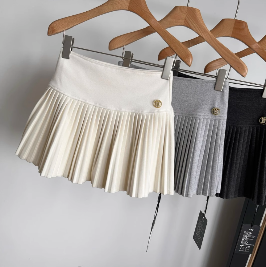 Hot girl pure desire style pleated skirt high waist slim sexy short skirt R2001