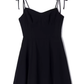 2025 summer new sexy petite pure black slim short suspender dress R0946