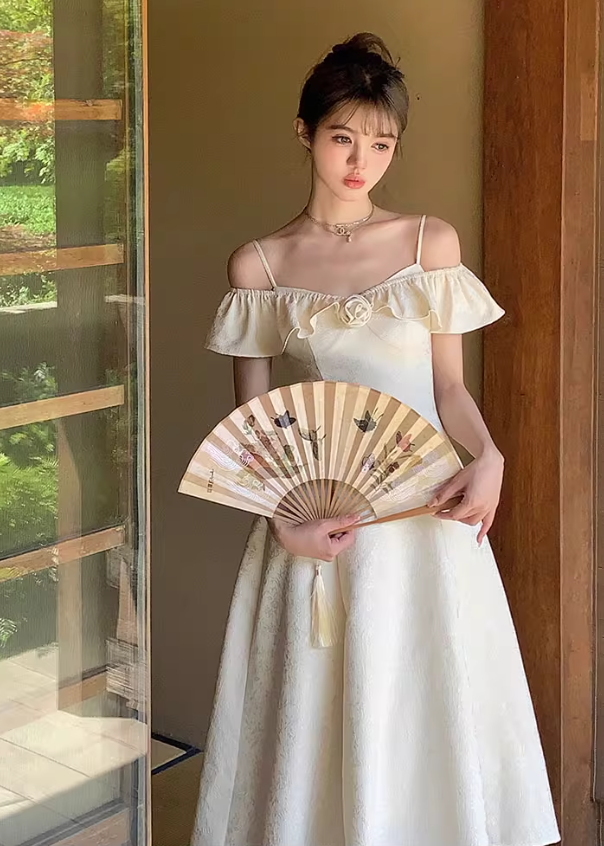 White first love skirt new style dress suspender dress R4994