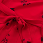 2025 Summer New Red Floral Pleated V-Neck Sleeveless Long Holiday Dress R0955