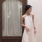 French backless white dress design niche slim sexy seaside holiday beach dress R1602