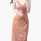 2025 summer new pink floral gentle style small flying sleeve waist lace dress R0954