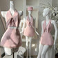 Pink halter neck bow back sexy cute skirt homecoming dress R2564
